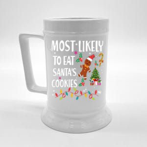 Most Likely To Eat Santas Cookies Family Matching Gift Beer Stein