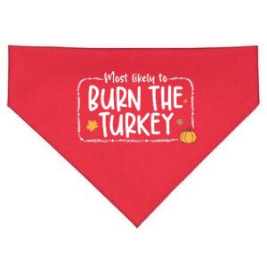 Most Likely To Burn The Turkey Christmas Xmas USA-Made Doggie Bandana