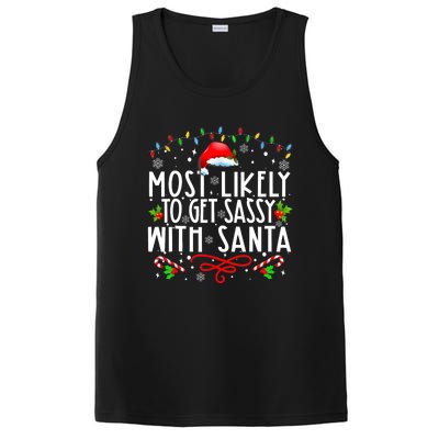 Most Likely To Get Sassy With Santa Family Funny Christmas PosiCharge Competitor Tank