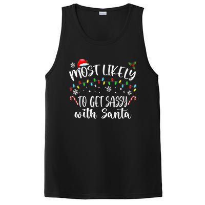 Most Likely To Get Sassy With Santa Family Funny Christmas PosiCharge Competitor Tank