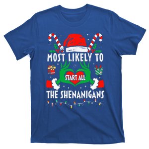 Most Likely To Start All The Shenanigans Family Christmas  T-Shirt