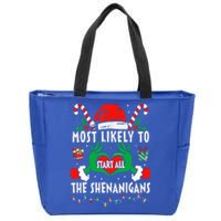 Most Likely To Start All The Shenanigans Family Christmas  Zip Tote Bag