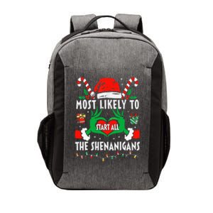 Most Likely To Start All The Shenanigans Family Christmas  Vector Backpack