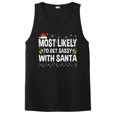 Most Likely To Get Sassy With Santa Family Funny Christmas PosiCharge Competitor Tank