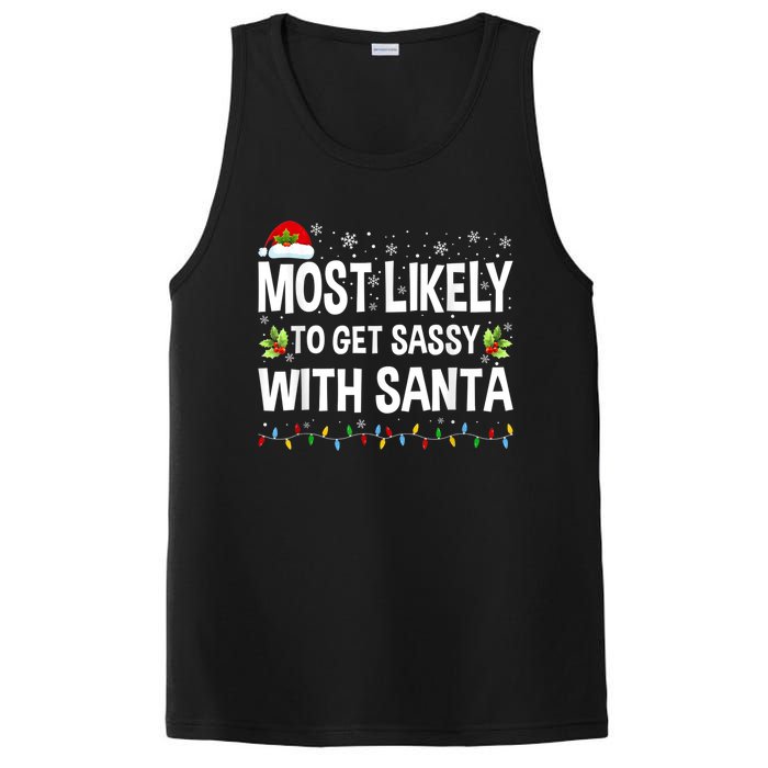 Most Likely To Get Sassy With Santa Family Funny Christmas PosiCharge Competitor Tank