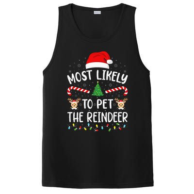 Most Likely To Pet The Reindeer Squad Family Joke Christmas PosiCharge Competitor Tank