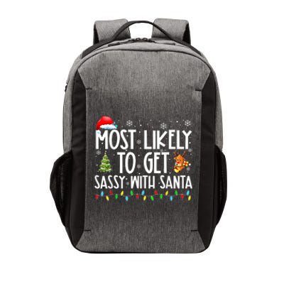 Most Likely To Get Sassy With Santa Family Funny Christmas Vector Backpack