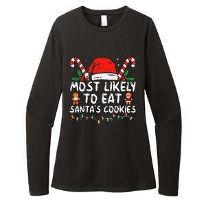 Most Likely To Eat Santas Cookies Family Christmas Holiday Womens CVC Long Sleeve Shirt