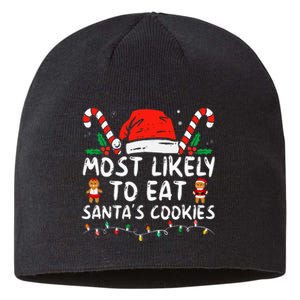 Most Likely To Eat Santas Cookies Family Christmas Holiday Sustainable Beanie