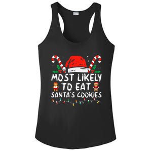 Most Likely To Eat Santas Cookies Family Christmas Holiday Ladies PosiCharge Competitor Racerback Tank