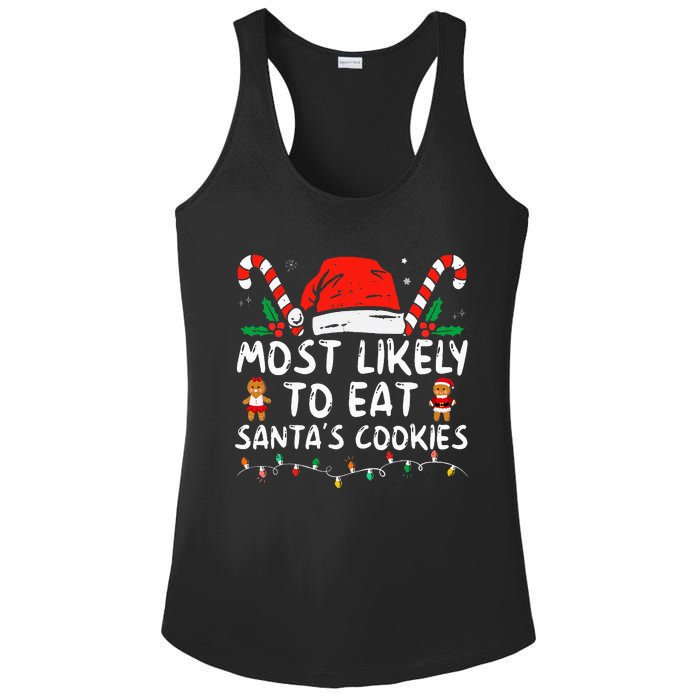 Most Likely To Eat Santas Cookies Family Christmas Holiday Ladies PosiCharge Competitor Racerback Tank