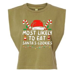 Most Likely To Eat Santas Cookies Family Christmas Holiday Garment-Dyed Women's Muscle Tee