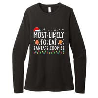 Most Likely To Eat Santas Cookies Family Christmas Holiday Womens CVC Long Sleeve Shirt