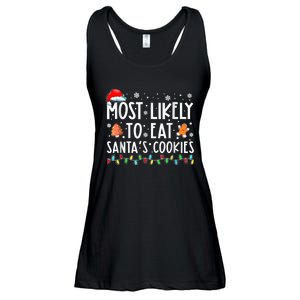 Most Likely To Eat Santas Cookies Family Christmas Holiday Ladies Essential Flowy Tank