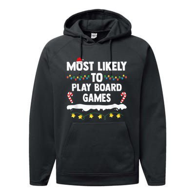 Most Likely To Play Board Games Matching Family Christmas Performance Fleece Hoodie