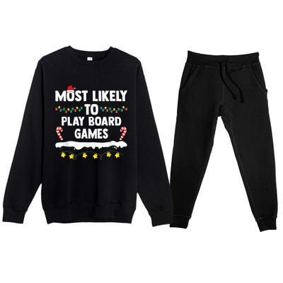 Most Likely To Play Board Games Matching Family Christmas Premium Crewneck Sweatsuit Set