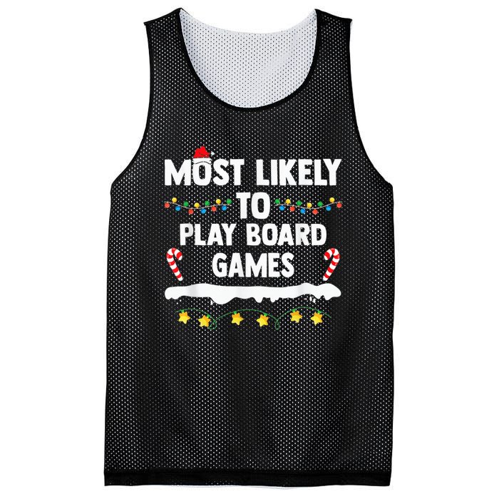 Most Likely To Play Board Games Matching Family Christmas Mesh Reversible Basketball Jersey Tank