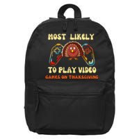 Most Likely To Play Video Games On Thanksgiving 16 in Basic Backpack