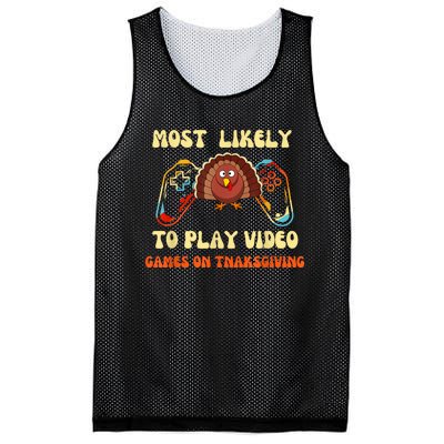 Most Likely To Play Video Games On Thanksgiving Mesh Reversible Basketball Jersey Tank