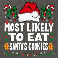 Most Likely To Eat Santa’S Cookies Family Christmas Cotton Canvas Backpack
