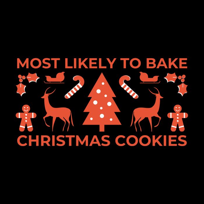Most Likely To Bake Christmas Cookies Funny Baker Christmas 16 in Basic Backpack