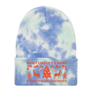 Most Likely To Bake Christmas Cookies Funny Baker Christmas Tie Dye 12in Knit Beanie