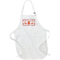 Most Likely To Bake Christmas Cookies Funny Baker Christmas Full-Length Apron With Pockets