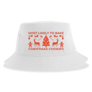 Most Likely To Bake Christmas Cookies Funny Baker Christmas Sustainable Bucket Hat