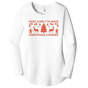 Most Likely To Bake Christmas Cookies Funny Baker Christmas Women's Perfect Tri Tunic Long Sleeve Shirt