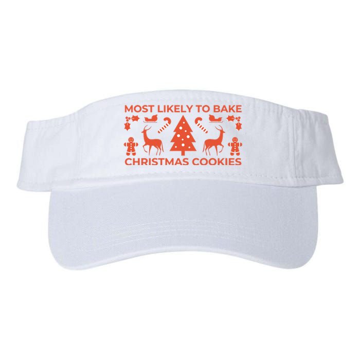 Most Likely To Bake Christmas Cookies Funny Baker Christmas Valucap Bio-Washed Visor