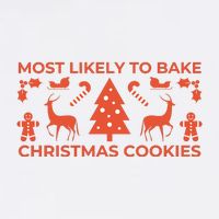 Most Likely To Bake Christmas Cookies Funny Baker Christmas Short Acrylic Beanie