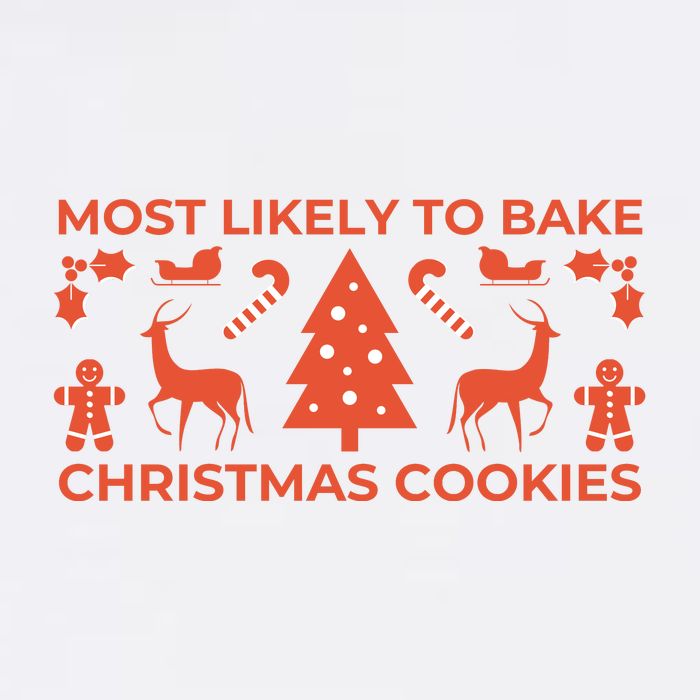 Most Likely To Bake Christmas Cookies Funny Baker Christmas Short Acrylic Beanie