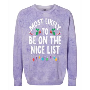 Most Likely To Be On The Nice List Christmas Family Matching Colorblast Crewneck Sweatshirt