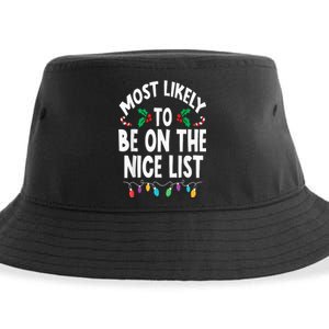 Most Likely To Be On The Nice List Christmas Family Matching Sustainable Bucket Hat