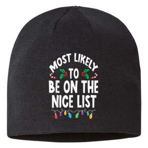 Most Likely To Be On The Nice List Christmas Family Matching Sustainable Beanie