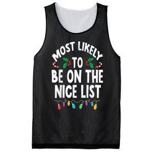 Most Likely To Be On The Nice List Christmas Family Matching Mesh Reversible Basketball Jersey Tank