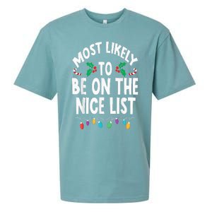 Most Likely To Be On The Nice List Christmas Family Matching Sueded Cloud Jersey T-Shirt