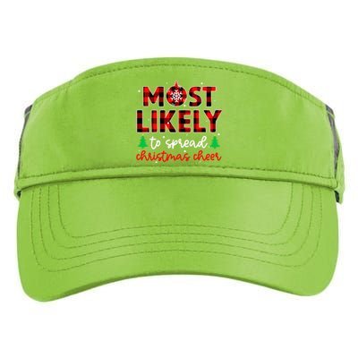 Most Likely To Spread Christmas Cheer Xmas Holiday Gift Adult Drive Performance Visor