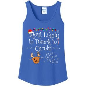 Most Likely To Twerk to Carols Fa La La La Funny Christmas  Ladies Essential Tank