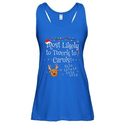 Most Likely To Twerk to Carols Fa La La La Funny Christmas  Ladies Essential Flowy Tank