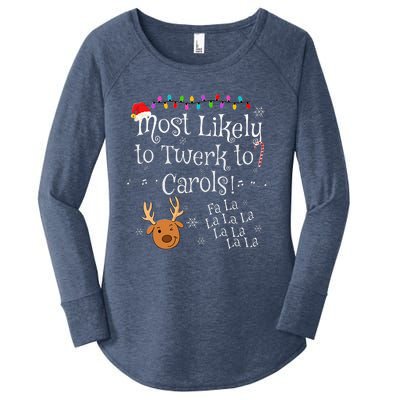 Most Likely To Twerk to Carols Fa La La La Funny Christmas  Women's Perfect Tri Tunic Long Sleeve Shirt