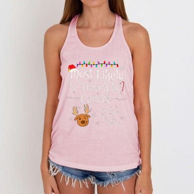 Most Likely To Twerk to Carols Fa La La La Funny Christmas  Women's Knotted Racerback Tank