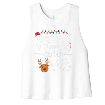 Most Likely To Twerk to Carols Fa La La La Funny Christmas  Women's Racerback Cropped Tank