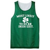 Most Likely To Do An Irish Exit Mesh Reversible Basketball Jersey Tank