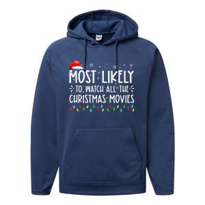 Most Likely To Watch All The Christmas Movies Christmas Performance Fleece Hoodie