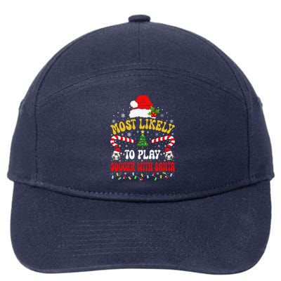 Most Likely To Play Soccer With Santa Family Christmas 2024 7-Panel Snapback Hat