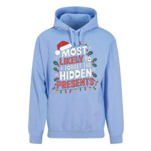 Most Likely To Forget The Hidden Presents Matching Christmas Unisex Surf Hoodie