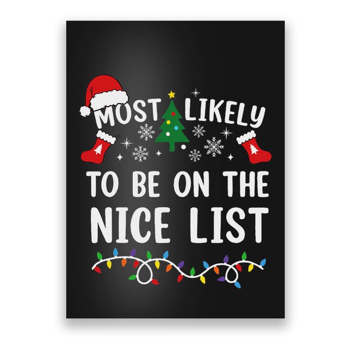 Most Likely To Be On The Nice List Matching Christmas Poster