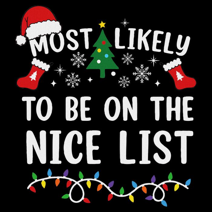 Most Likely To Be On The Nice List Matching Christmas Poster
