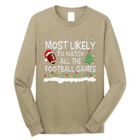 Most Likely To Watch All Football Games Christmas Long Sleeve Shirt